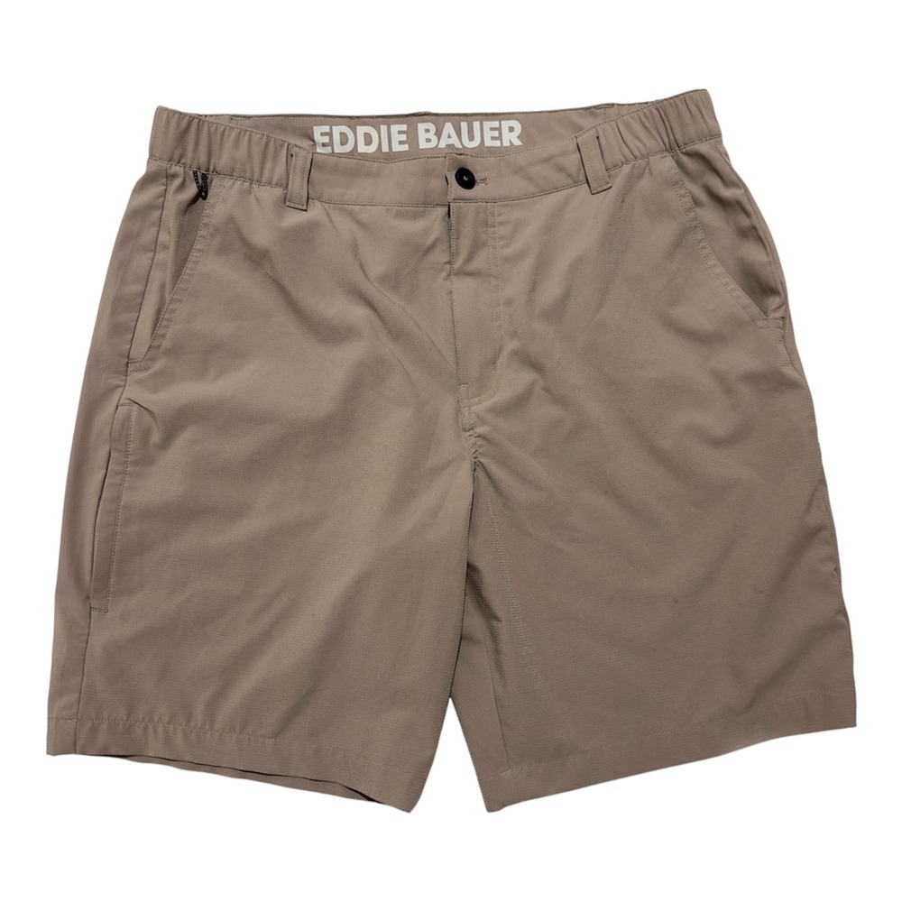 Eddie Bauer Mens Tan Ripstop Hiking Shorts‎ Horizon Guide Stretch Cargo Large